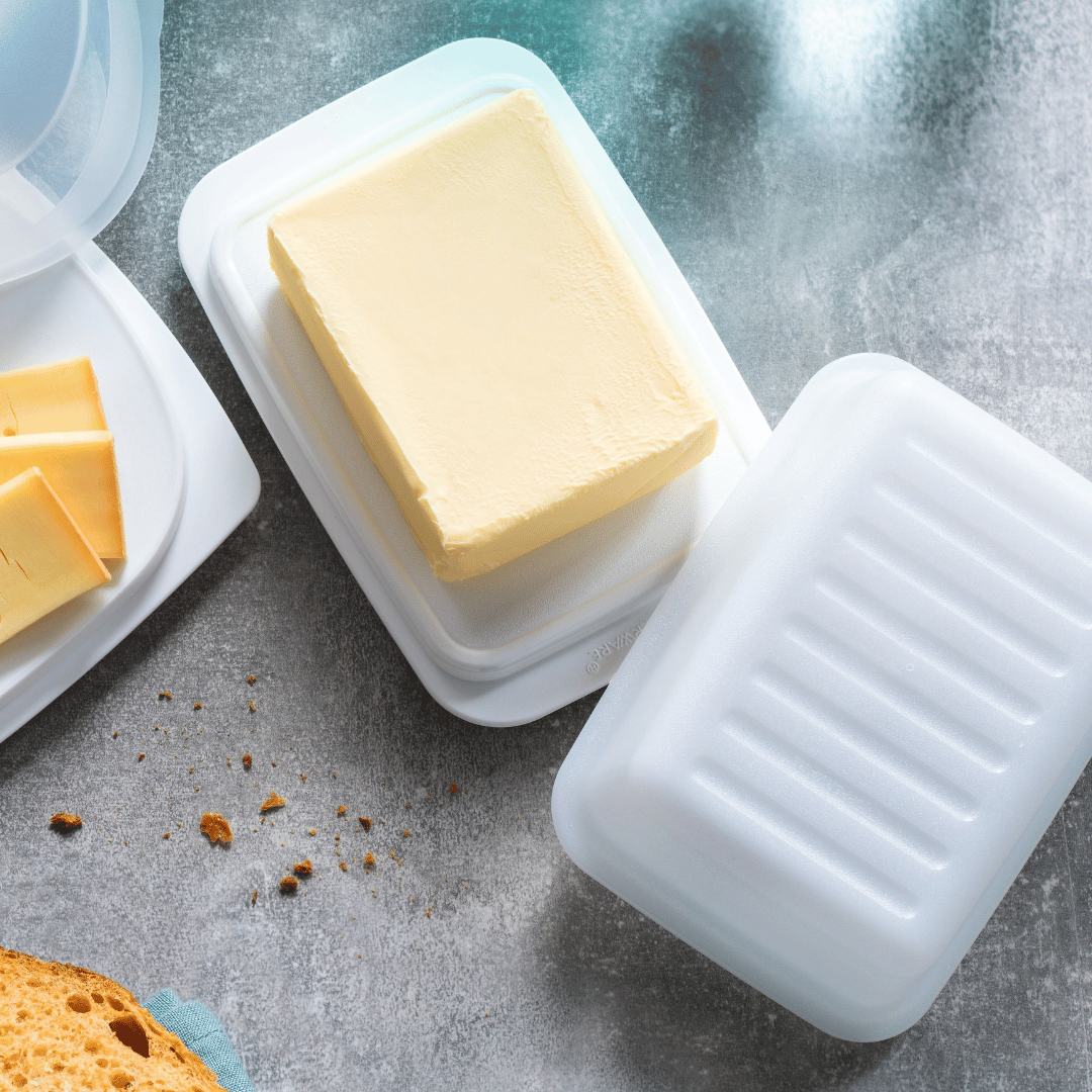 Tupperware Butter Dish Half Pound, snw white