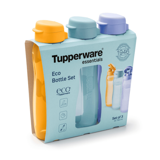 Tupperware Eco+ Bottle GII 750ml, Pack of 2 + 1 Free