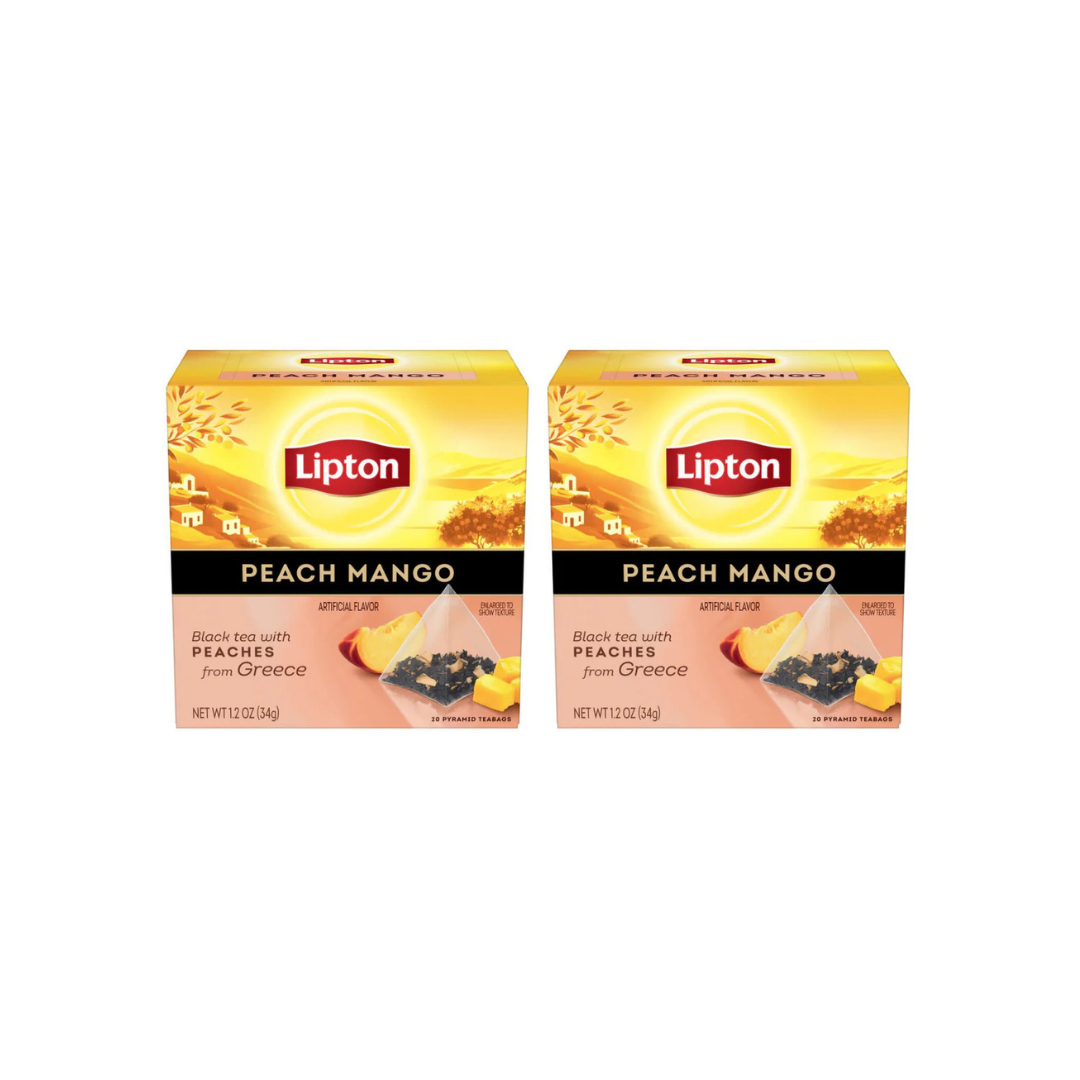 Lipton Peach Mango Black Tea, Pyramide 20s, 2 @ 25% OFF