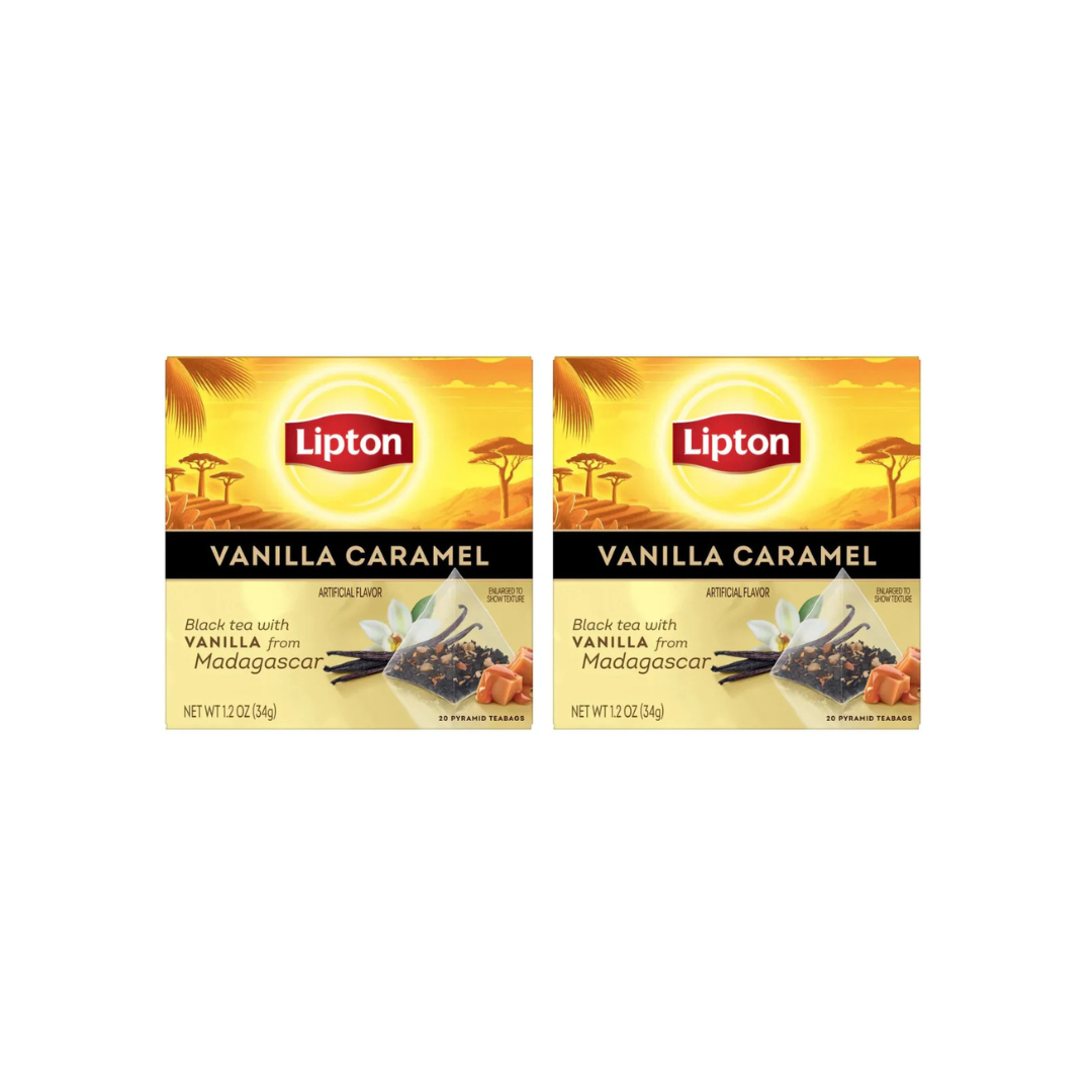 Lipton Vanilla Caramel Black Tea, Pyramide 20s, 2 @ 25% OFF