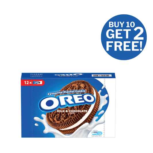 Oreo Milk & Chocolate Cookies, Pack of 10 + 2 Free
