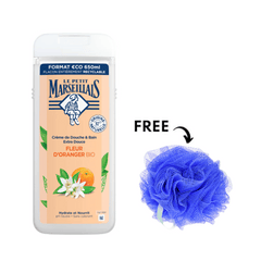 Le Petit Marseillais Shower Gel Orange Blossom Bio 650ml + Free Loofa