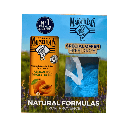 Le Petit Marseillais Shower Gel Apricot Hazelnut Bio 650ml + Free Loofa