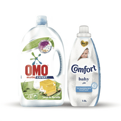 Omo Laundry Matic Expert Savon De Marseille 2.5L + Comfort Baby 1.5L @ 25% OFF