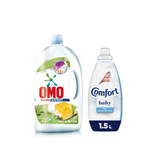Omo Laundry Matic Expert Savon De Marseille 2.5L + Comfort Baby 1.5L @ 25% OFF