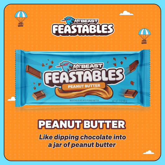 Feastables MrBeast Peanut Butter Milk Chocolate Bar, 60g