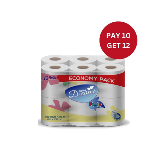 Dreams Toilet Paper Economy Pack, Pay 10 Get 12 Rolls