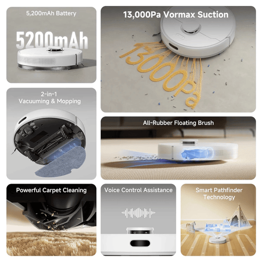 Dreame F10 Robot Vacuum and Mop Cleaner, White