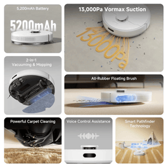 Dreame F10 Robot Vacuum and Mop Cleaner, White