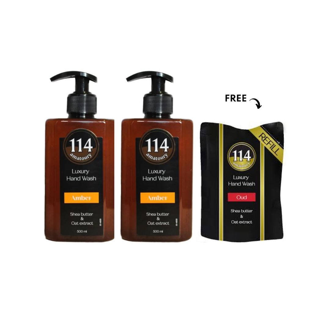 Amatoury Hand Soap Amber 500ml x2 + Refill Free