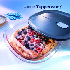 Tupperware Square Glass Ovenware With Lid