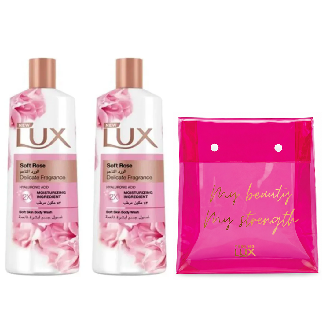 Lux Perfumed Body Wash Soft Rose 500ml, 2 @ 20% OFF