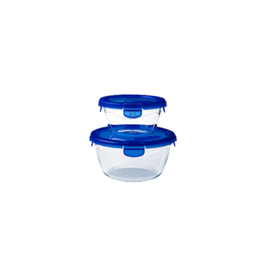 Pyrex Glass Storage Cook & Go Round Set 0.7L + 1.6L