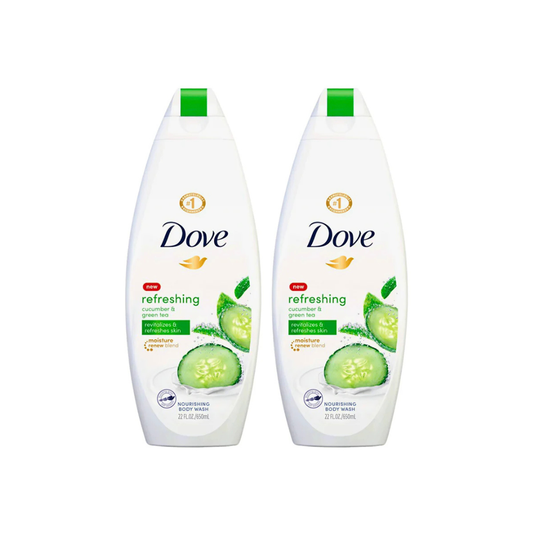 Dove Body Wash Refreshing Cucumber 500ml, 2 @ 15% OFF