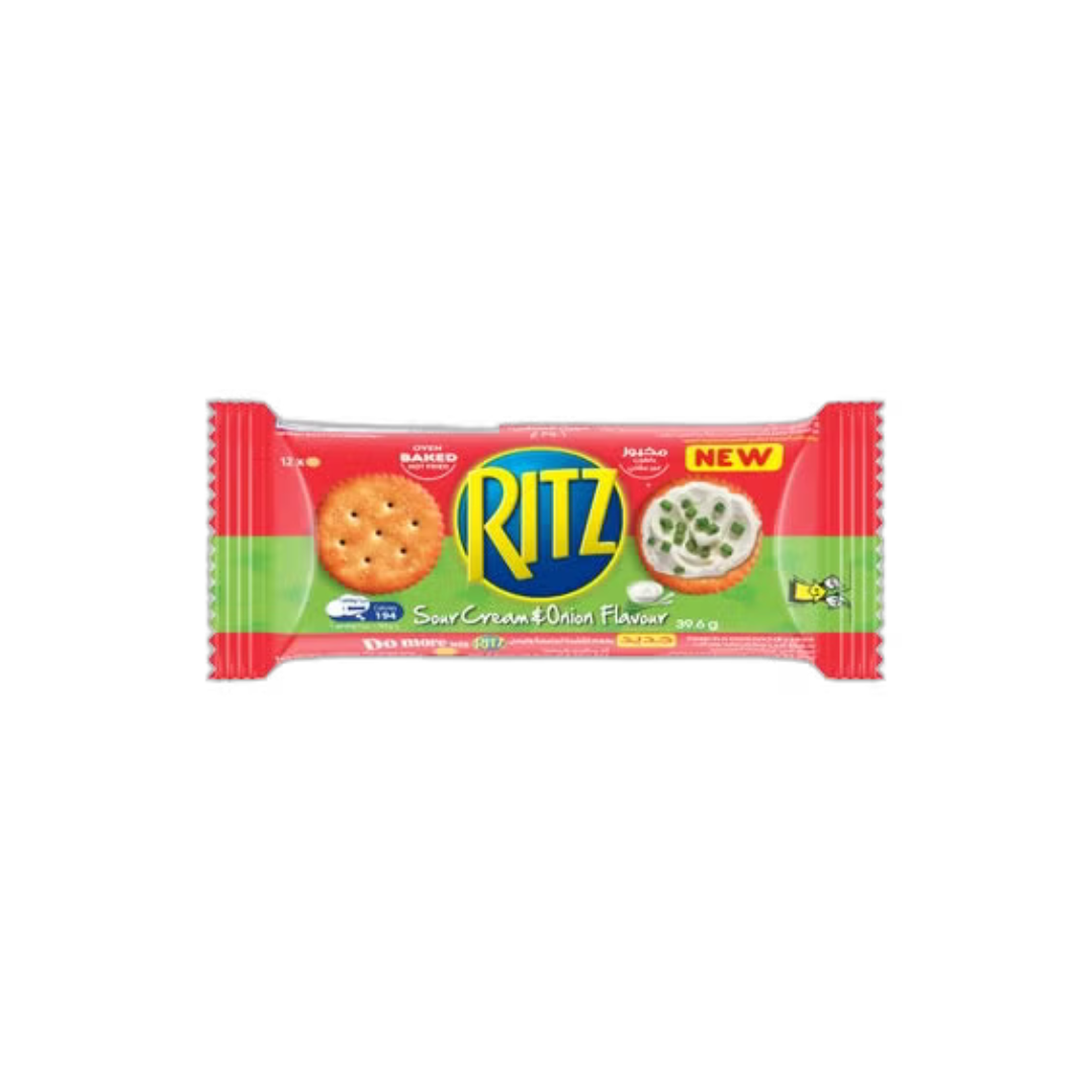 Ritz Baked Sour Cream & onion Flavour Crackers, 39.6g