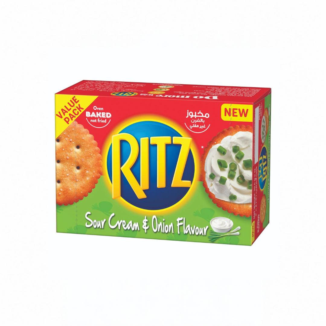Ritz Baked Sour Cream & onion Flavour Crackers, 39.6g Pack Of 12