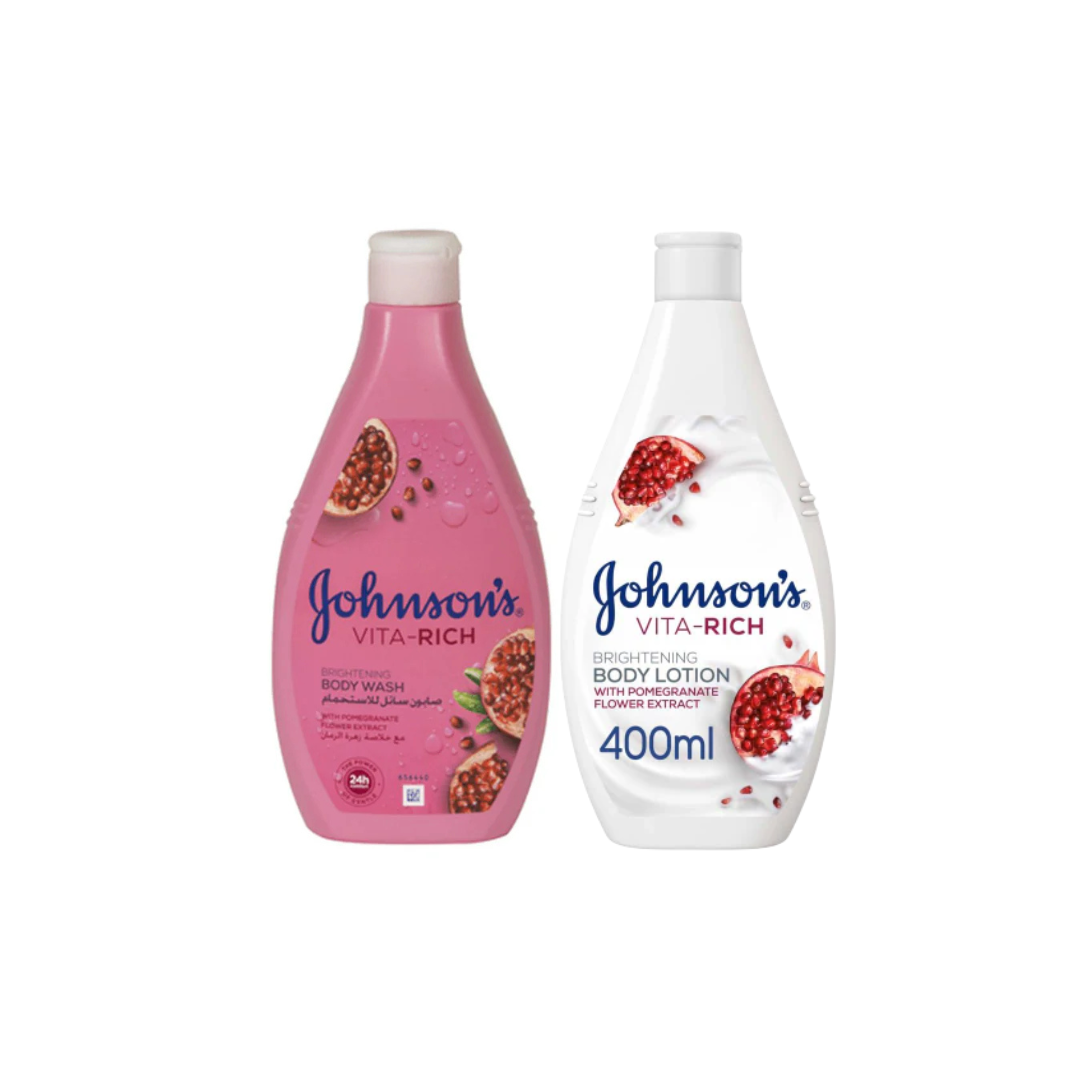 Johnson's Vita-Rich Body Wash Pomegranate Flower, 400ml, Get Lotion 400ml @ 50% OFF