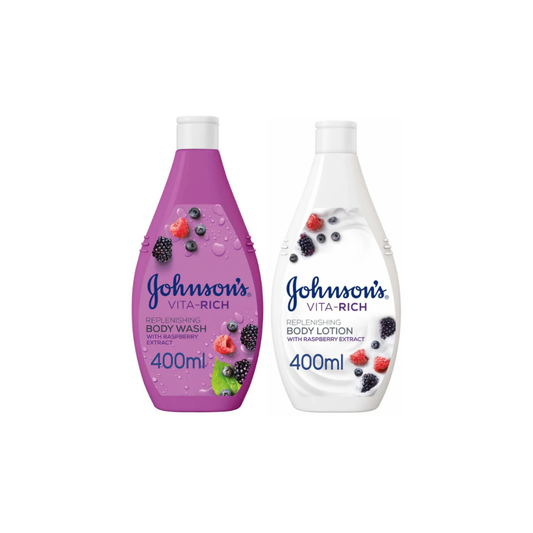 Johnson's Vita-Rich Body Wash Replenishing Berry, 400ml, Get Lotion 400ml @ 50% OFF