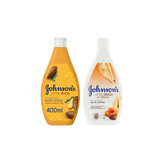 Johnson's Vita-Rich Body Wash Cocoa Butter, 400ml, Get Lotion 400ml @ 50% OFF