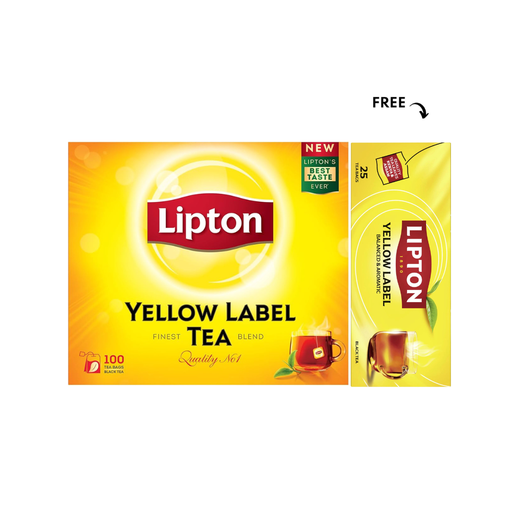 Lipton Yellow Label Black Tea, 100s + 25s Free