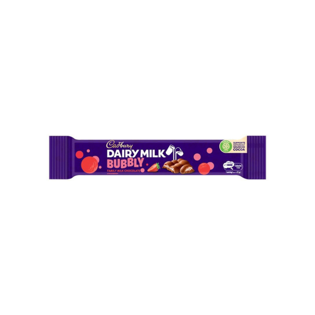 Cadbury Dairy Milk Bubbly with Strawberry Yoghurt Chocolate Bar, 27g