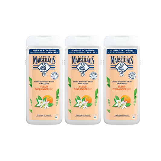 Le Petit Marseillais Shower Gel Fleur D’orange Bio 650ml, 2 + 1 Free
