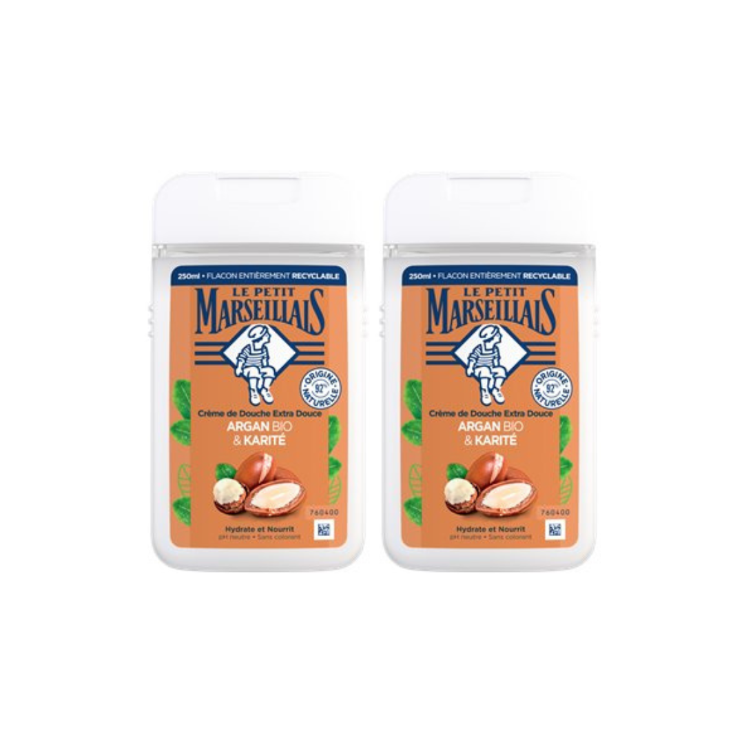 Le Petit Marseillais Shower Gel Argan BIO & Karite 250ml, 2 @ 20% OFF