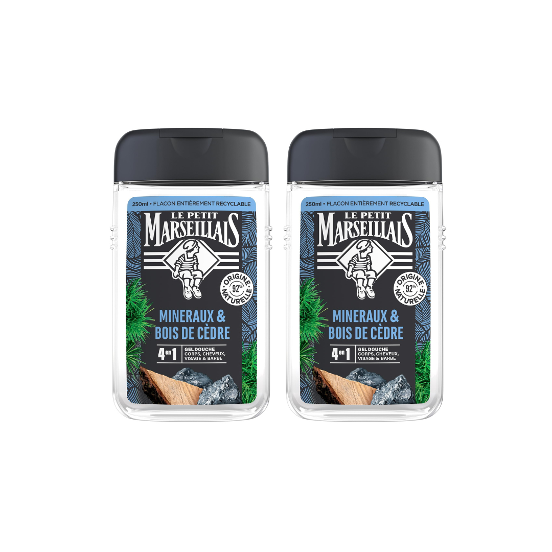 Le Petit Marseillais 4in1 Shower Gel Minereaux & Bois De Cedre 250ml, 2 @ 20% OFF
