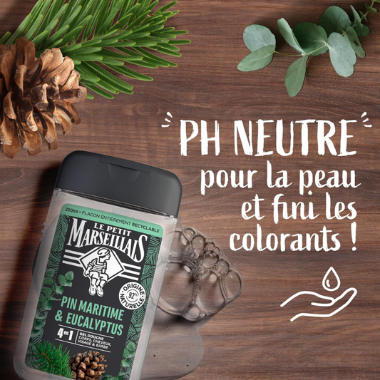 Le Petit Marseillais 4in1 Shower Gel Pin Maritime & Eucalyptus 250ml, 2 @ 20% OFF