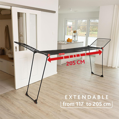Vileda Indoor Dryer Black Infinity Flex Extendable, up to 30m Drying Length