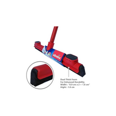 Vileda Floor Wiper Easy Fix 42 CM with a Stick, Cloth Fix Slot, High water Wiping Efficiency, Foam, 42 x 4 x 136 CM - Red