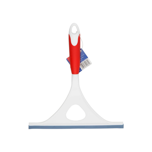 Vileda Window Squeegee, Flexible, Non-Slip Grip, Ergonomic Handle, White & Red, 3.6 x 24 x 26.7 cm 151150