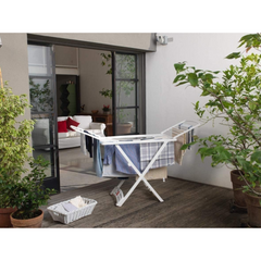 Vileda Solar Resin X-Leg Indoor and Outdoor Cloth Dryer 20m, Weatherproof , Lightweight, Stabile - White (181.5 x 55 x 88 cm)