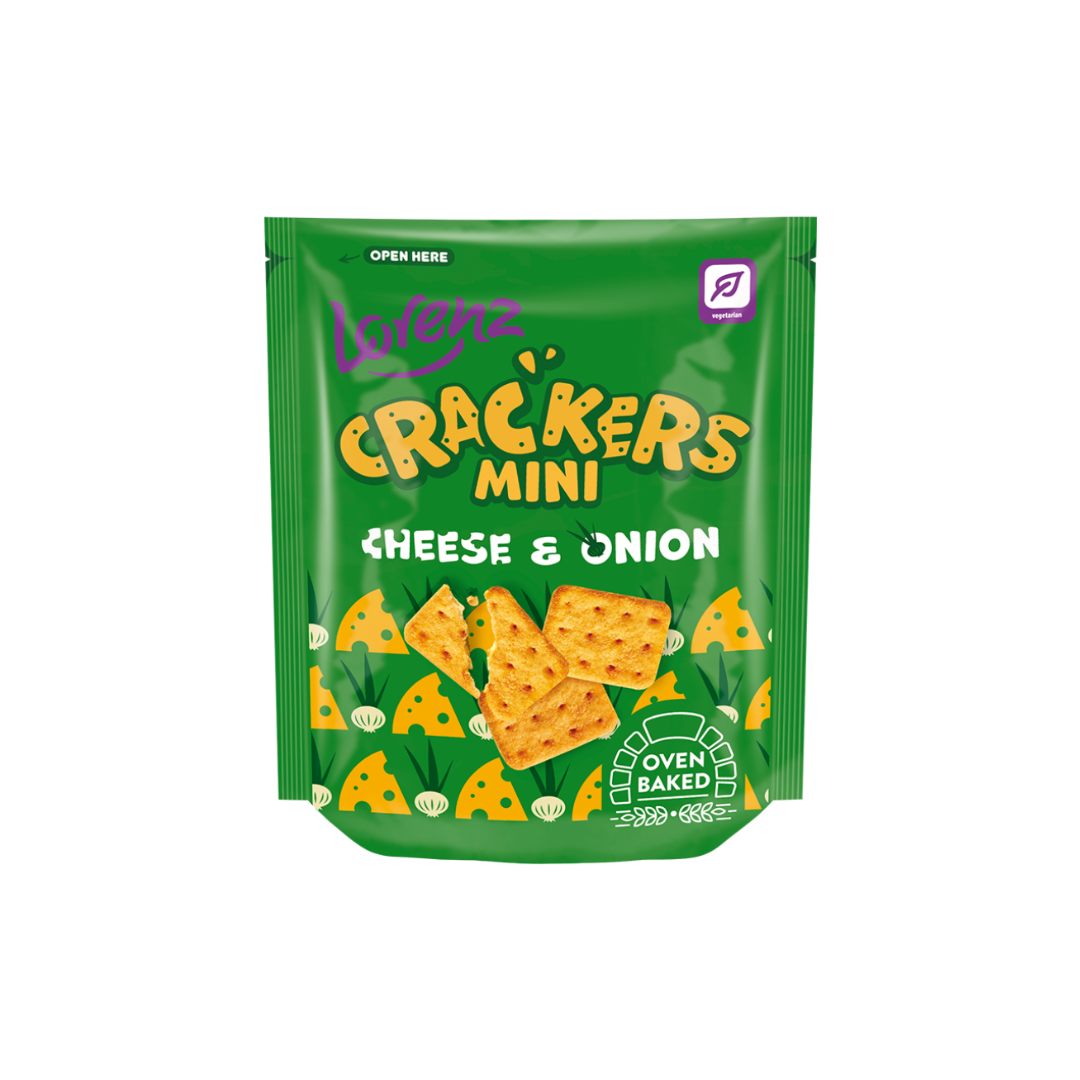 Lorenz Crackers Mini Oven Baked Cheese & Onion 100g