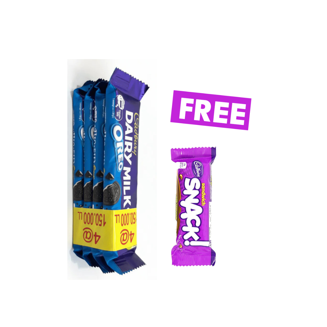 Cadbury Oreo Chocolate Bar 35g Pack of 4 + Cadbury Snack Sandwich Free