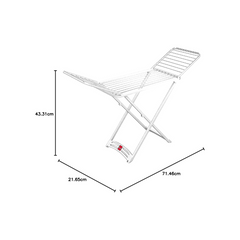 Vileda Solar Resin X-Leg Indoor and Outdoor Cloth Dryer 20m, Weatherproof , Lightweight, Stabile - White (181.5 x 55 x 88 cm)