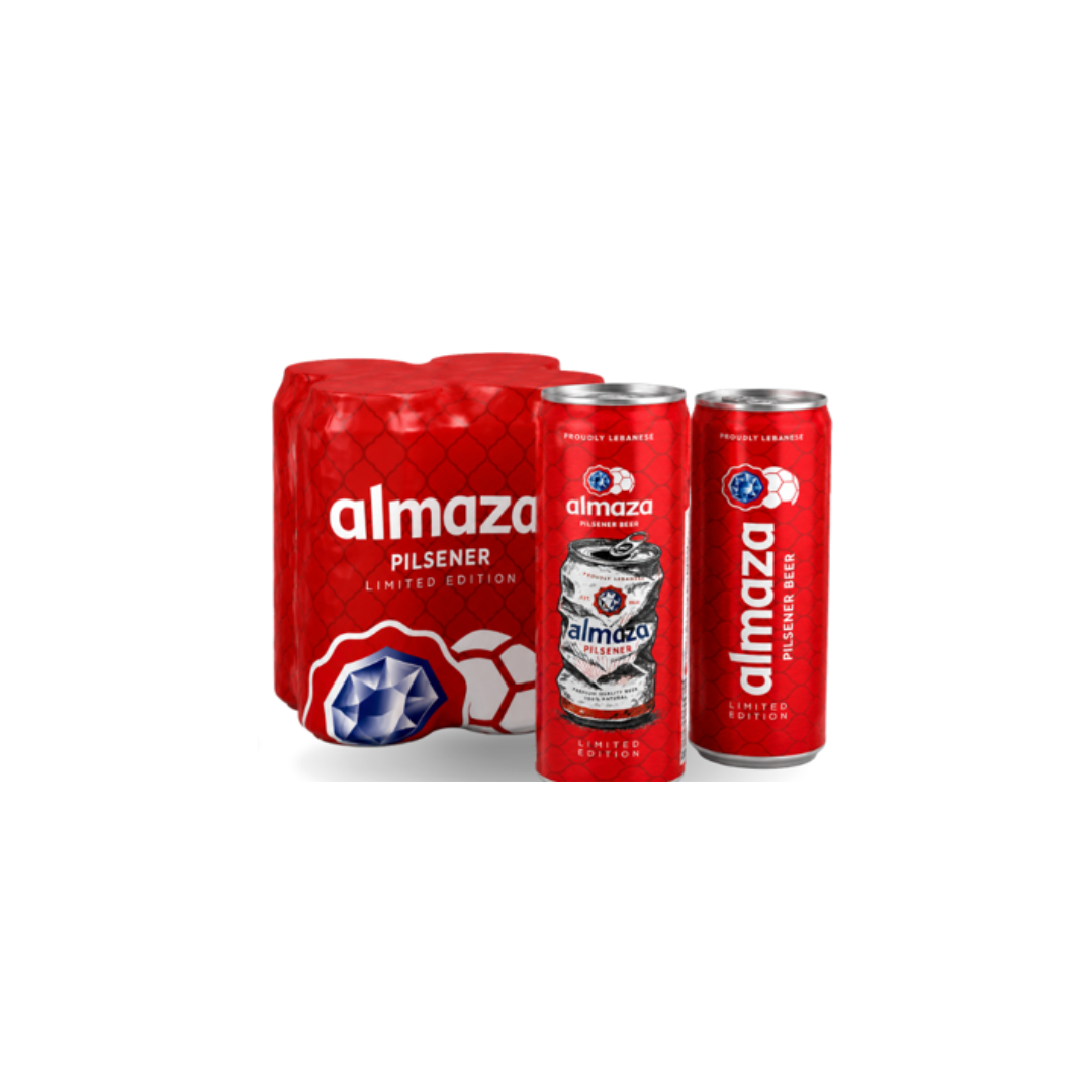 Almaza Beer Pilsener Can 50cl Pack Of 4 Limited Edition