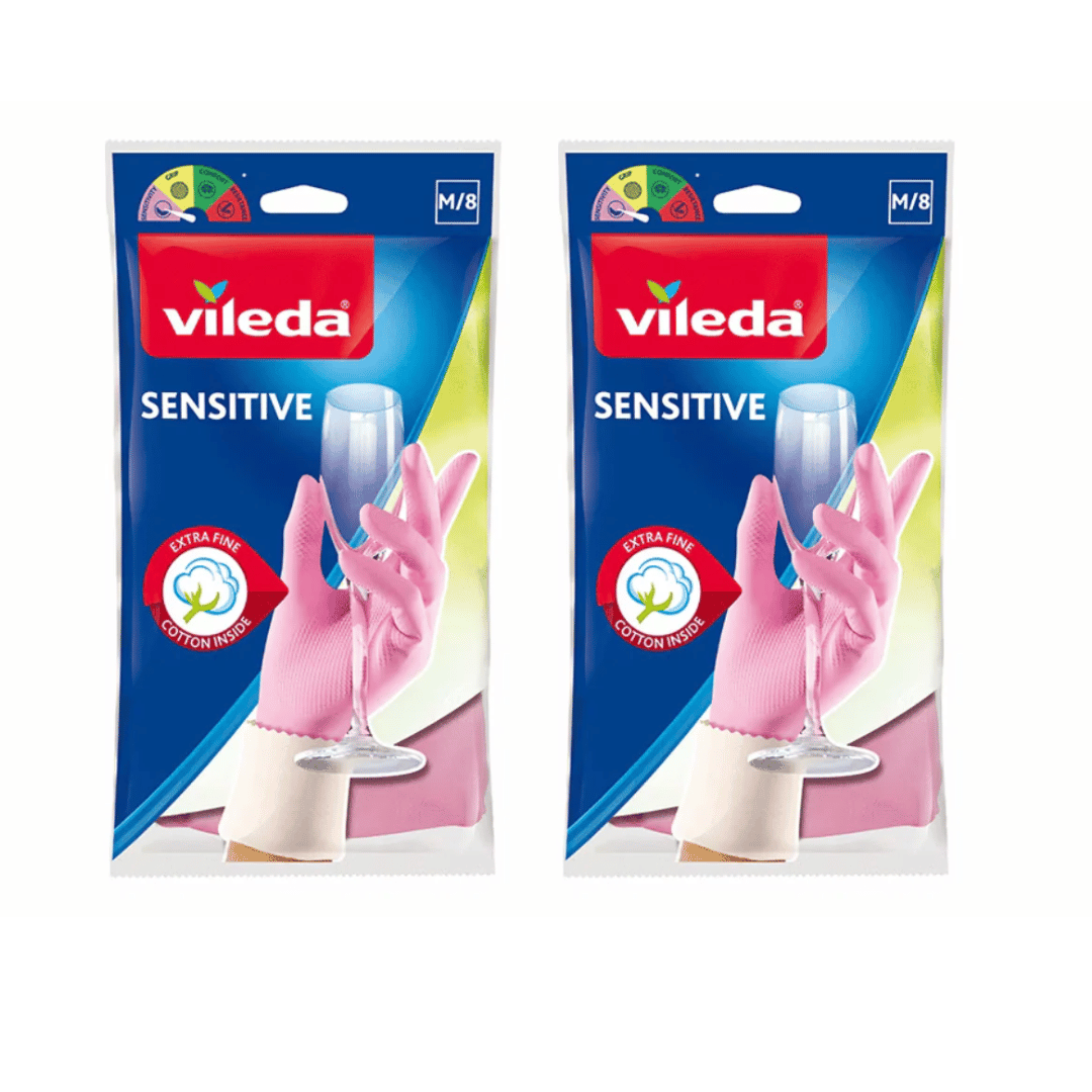 Vileda Gloves Sensitive M, Pack of 2, 1+1 Free