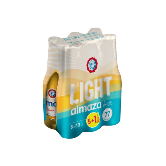 Almaza Light Beer Bottle 33cl, Pack of 5 + 1 Free