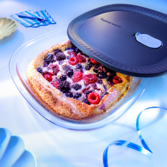 Tupperware Square Glass Ovenware With Lid 1.6L