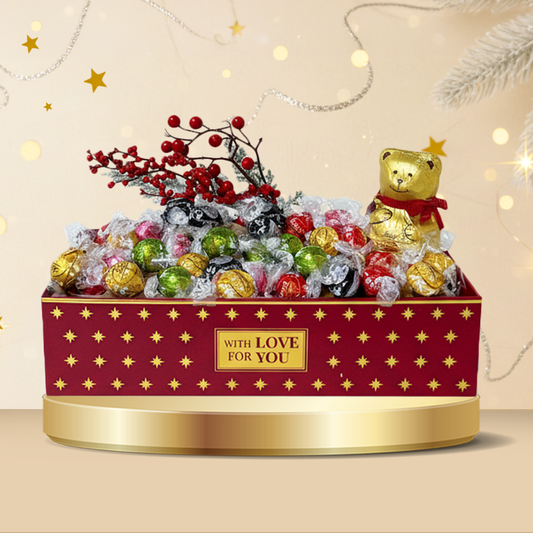 Lindt Christmas Hamper Lindor Assorted 500g & Teddy Bear 100g