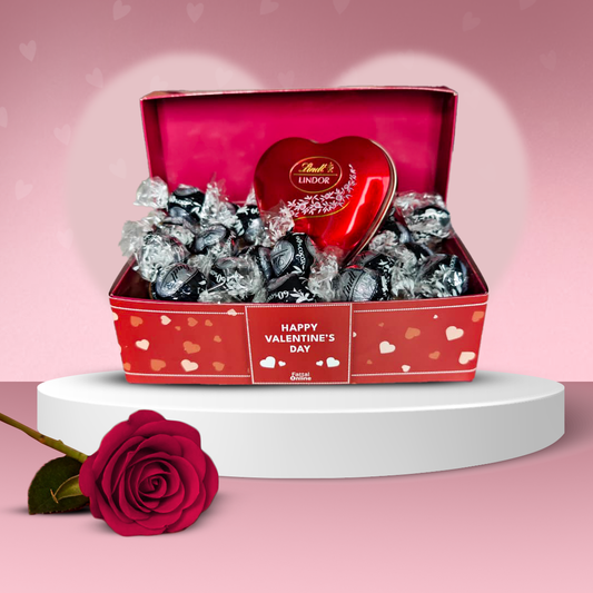 Lindt Valentine Hamper Lindor Dark 300g + Lindt heart 💗