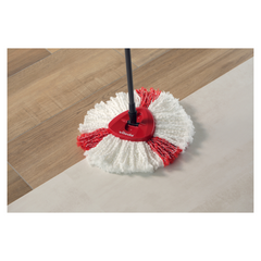 Vileda Turbo Microfibre 2in1 mop refill | pack of 1| suitable for all Vileda spin mop systems | +20% more cleaning performance| for hard floor surfaces | removal of over 99% of bacteria with just water