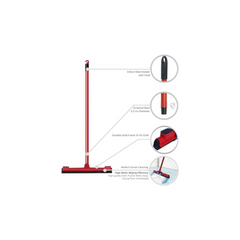 Vileda Floor Wiper Easy Fix 42 CM with a Stick, Cloth Fix Slot, High water Wiping Efficiency, Foam, 42 x 4 x 136 CM - Red