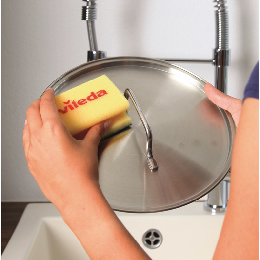 Vileda Glitzi Crystal, High Foam sponge, back abrasive side scourer, nail-saver, 9 Pc