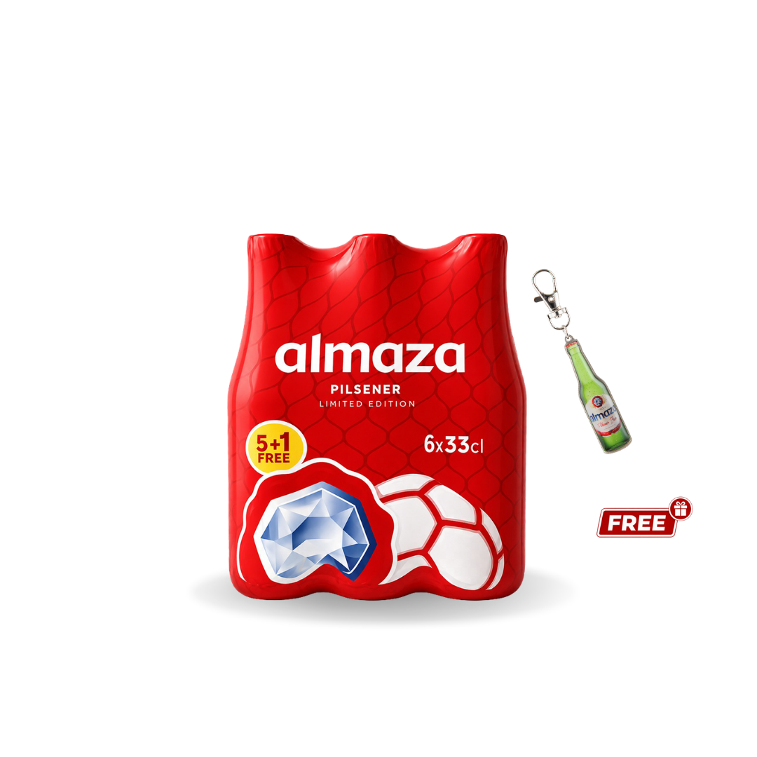 Buy 1 Pack of Almaza Beer Bottle 33cl 5 + 1 Free, Get free Gift