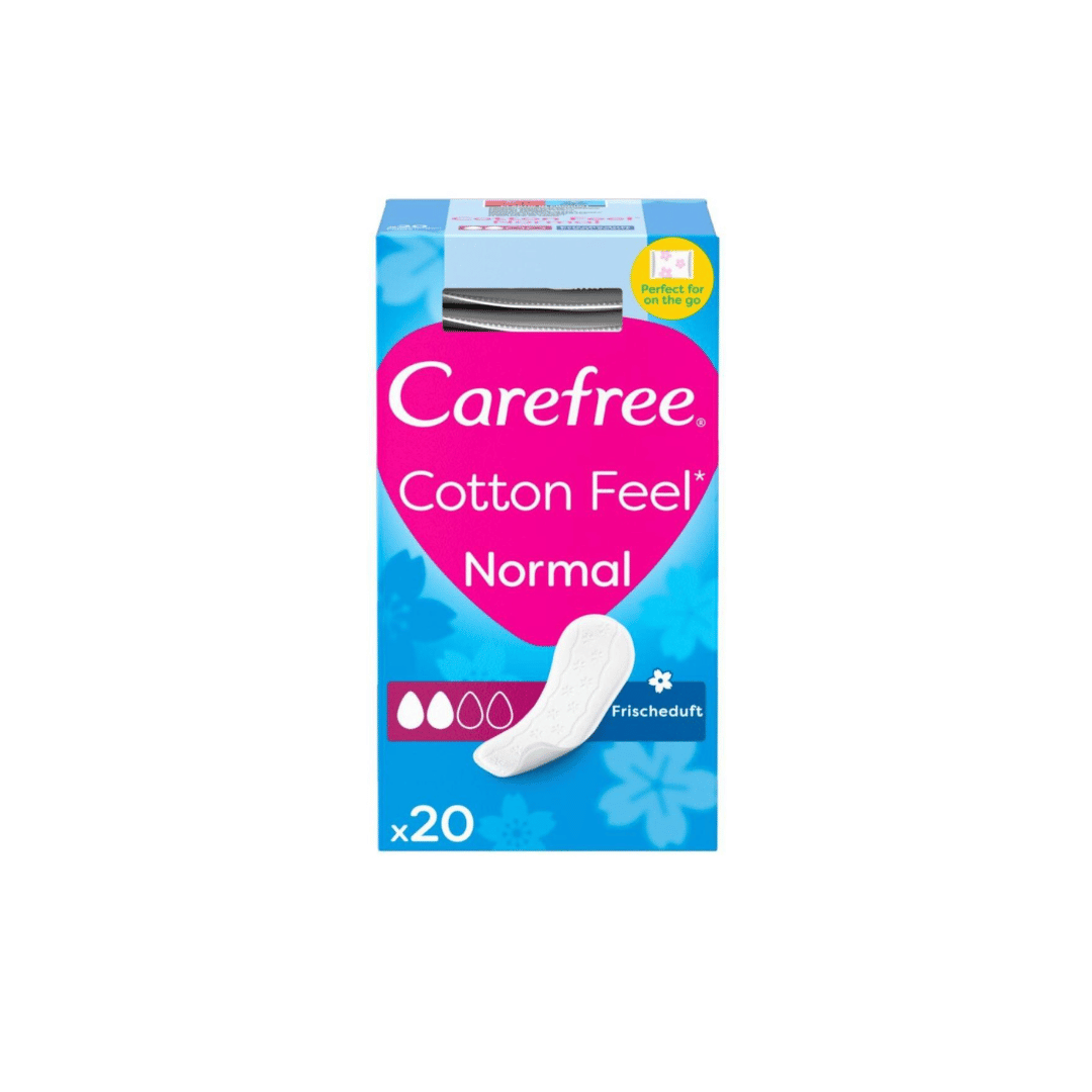 Carefree Cotton Feel Panty Liners Normal Fresh Scent, Singles, 20s