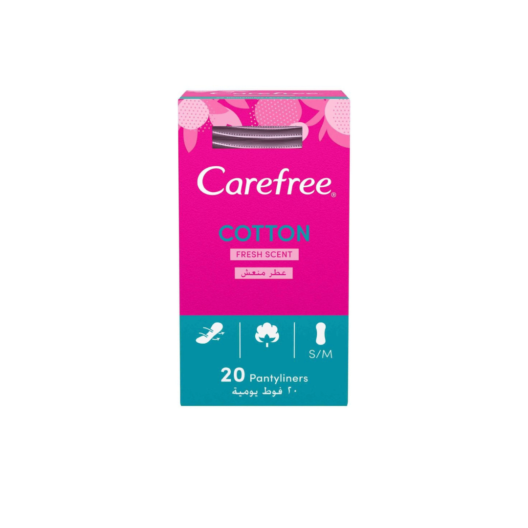 Carefree Cotton Feel Panty Liners With Fresh Scent, 20s