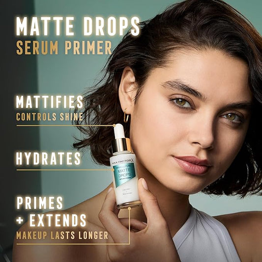 Max Factor Miracle Pure Matte Drops Serum Primer, Soft Matte Finish, Controls Shine, Powered by Niacinamide