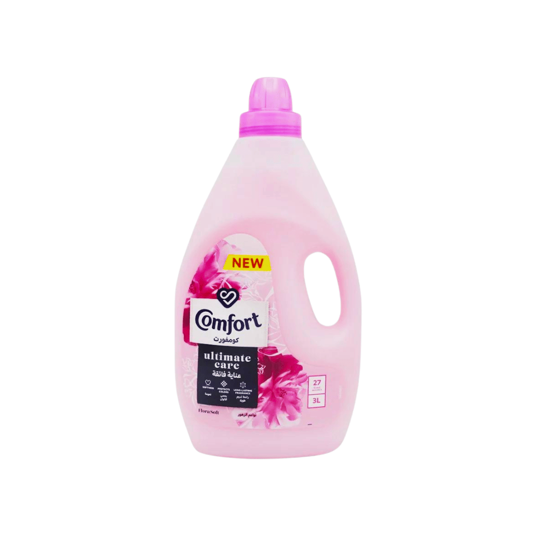 Comfort Fabric Softener Pink Flora Soft, Ultimate Care 3L